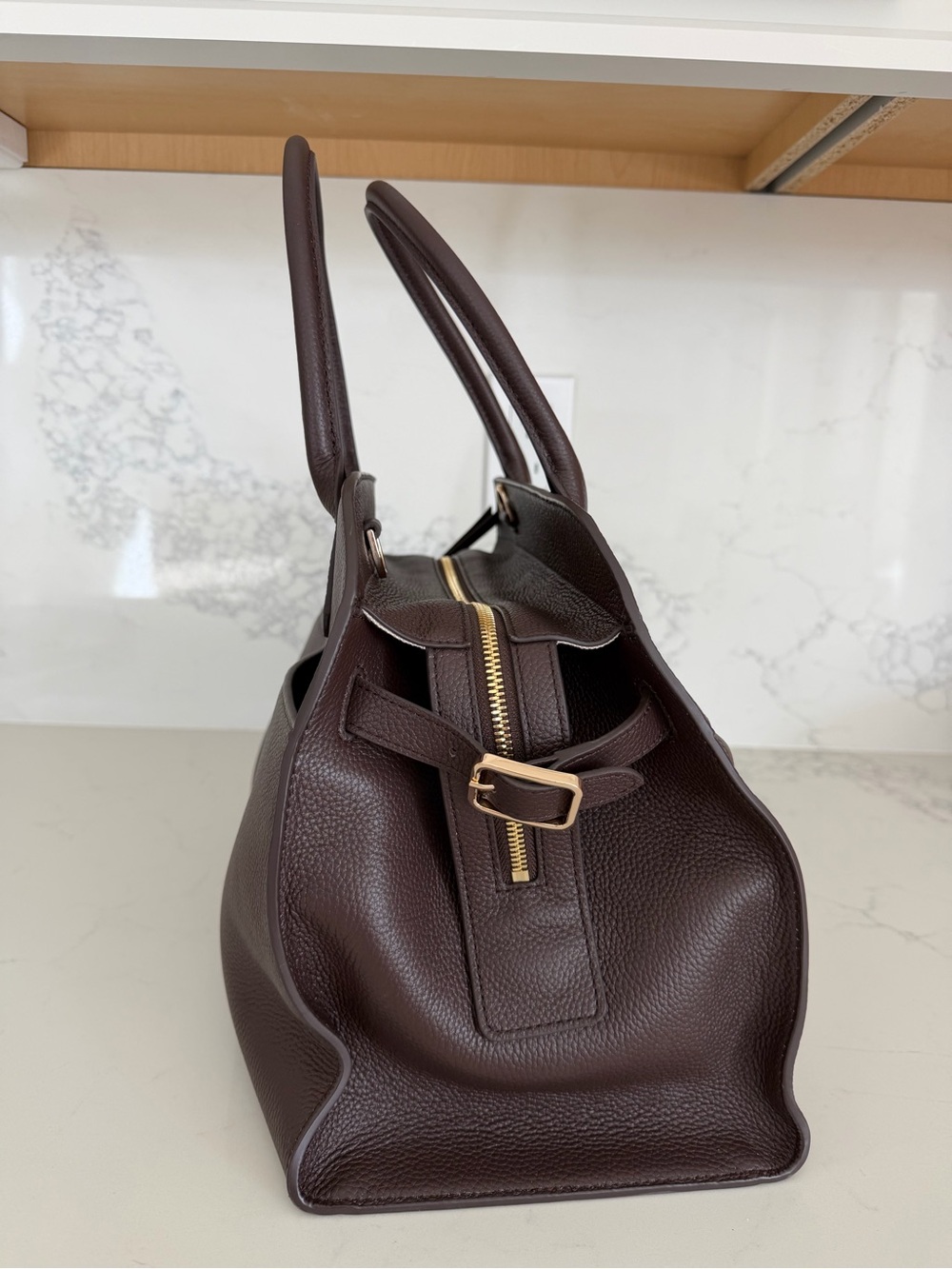 Quince Italian Leather Essential Satchel Tote - Picture 5 of 12